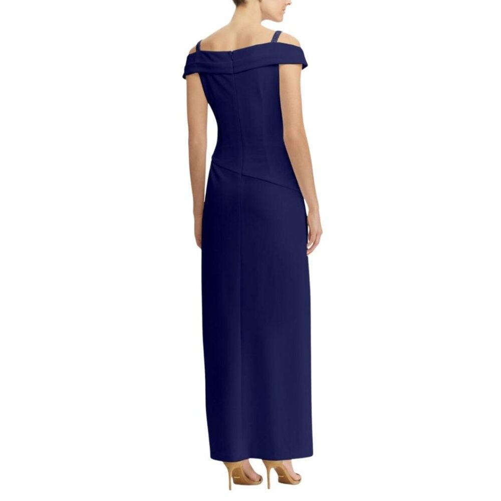 Lauren Ralph Lauren Beaded Cold-Shoulder Gown 2 - Picture 2 of 13